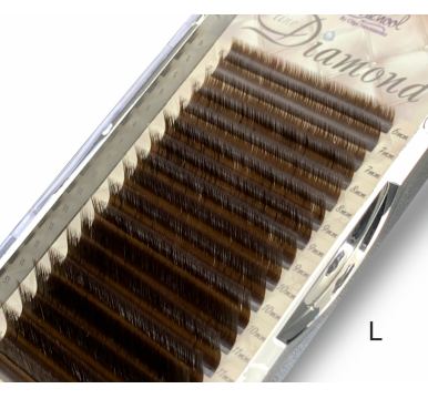 УЦЕНКА Ресницы "Diamond", кофейные, 0,07, L, mix(6-13mm)